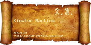 Kindler Martina névjegykártya